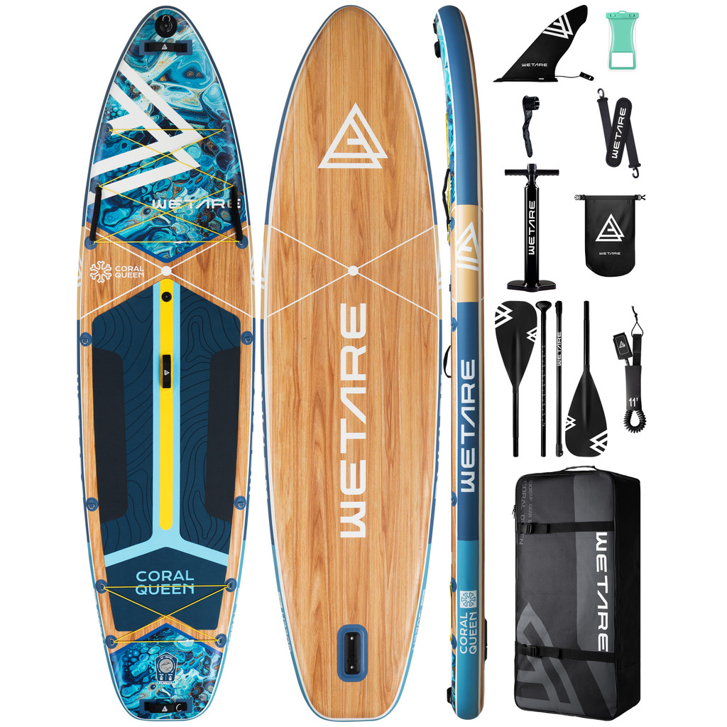 Wetare กันน้ํากว้างพิเศษ Inflatable Paddle Board 116x35x6 ผู้ใหญ่สไตล์ยืนตกปลาน้ําพร้อมอุปกรณ์เสริม 