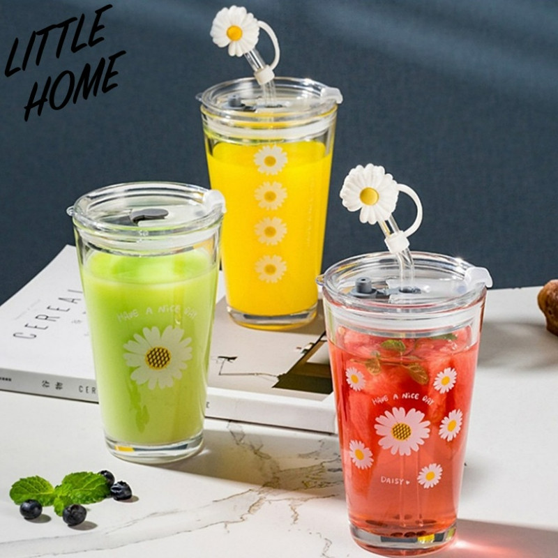 LITTLEHOME - แก้ว แก้วน้ำพร้อมฝาปิด และ หลอด ใส่ร้อน-เย็นได้ (A0)