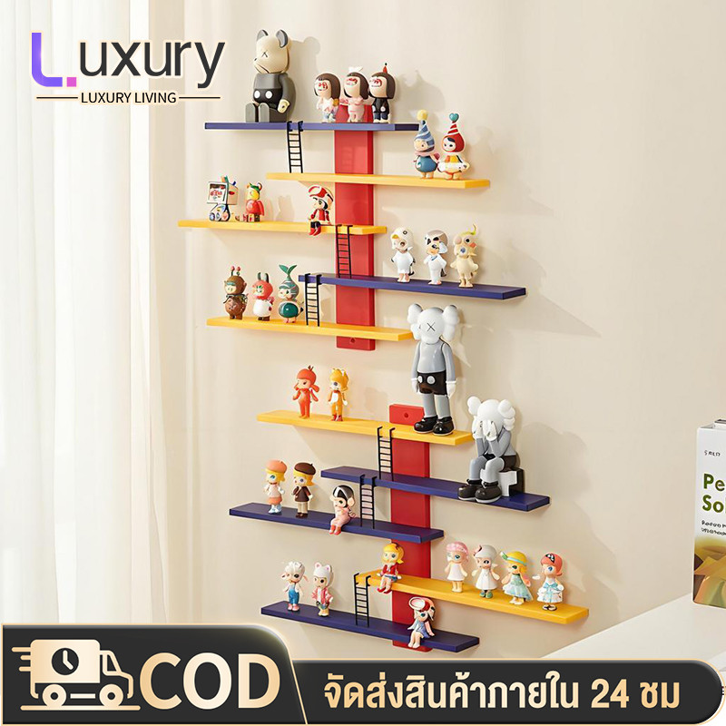 Luxury ชั้นเก็บของโมเดล วางรวมกันได้ ดีไซน์สร้างสรรค์ ติดผนังได้ อุปกรณ์จัดระเบียบฟิกเกอร์