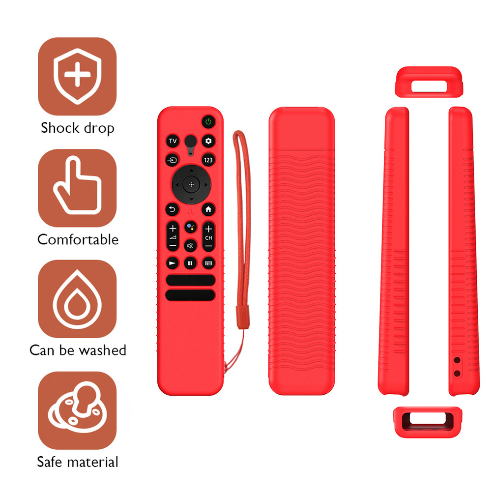 ซิลิโคนรีโมทคอนโทรลกรณีฝุ่น Anti Slip โทรทัศน์รีโมทคอนโทรลสําหรับ Sony RMF-TX800U TX900U TX800C TX80