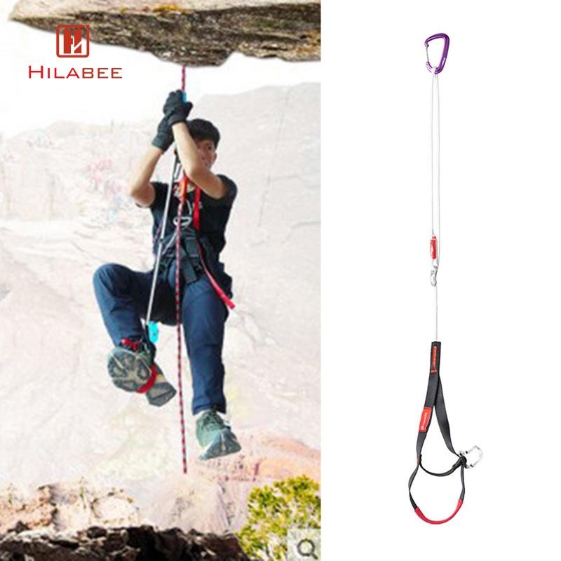Hilabee ปรับปีนเขา Ascender Webbing Foot Loop Ascender สําหรับกีฬากลางแจ้งวิศวกรรมทํางานเชือก Ascend