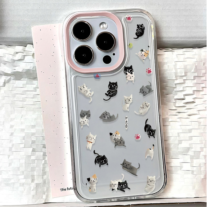 🍨LUSI🍨น่ารักลูกแมวลูกสุนัขเข้ากันได้เคสไอโฟน 11 15 Pro Max 14 12 13 Pro Max XS XR X Max 7 16 14 8 Plus จิ๋มน้อย - รูปที่ 4