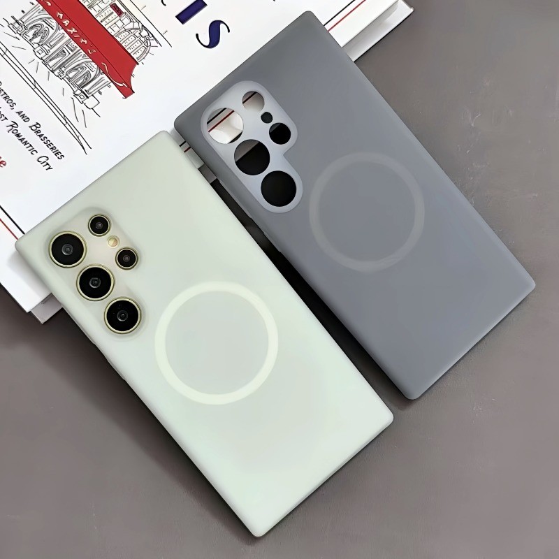 สําหรับ Samsung S26 Ultra S25 Ultra S24 Ultra S24 Fe S23 Ultra S25 + พรีเมี่ยมแม่เหล็กนุ่มจริงซิลิโคนเหลวกันกระแทกฝาครอบโทรศัพท์กรณี