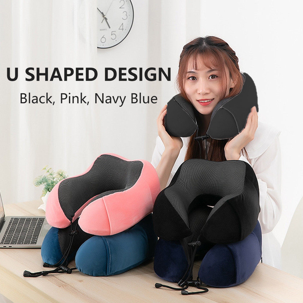 หมอนรองคอแบบพกพา นุ่ม Memory foam หมอนรองคอรถยนต์ หมอนรองคอนเมมโมรี่โฟม หมอนเดินทาง U ง่ายต่อการพกพา