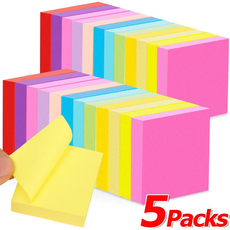 1-5 เล่ม Mini Sticky Notes - แผ่นบันทึกกาวในตัวแบบพกพาสําหรับการเรียนรู้การอ่าน - รายการในทุกวัน - อุปกรณ์การเรียนเครื่องเขียนสํานักงาน
