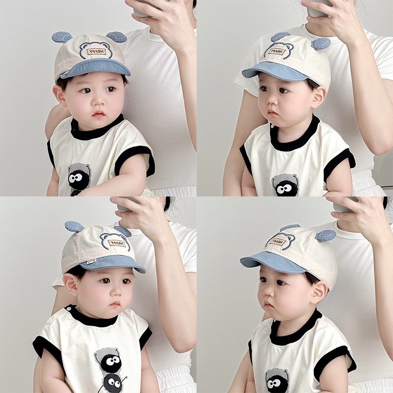 หมวกเด็ก 0-18เดือน หมวกแก๊ปลายหมี พร้อมส่งจากไทย🍒