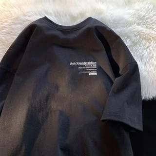 (จัดส่งตลอด 24 ชั่วโมง) เสื้อยืด Oversize ลาย 'Brain Stem Breakdown' สไตล์มินิมอล คอตตอน 100%