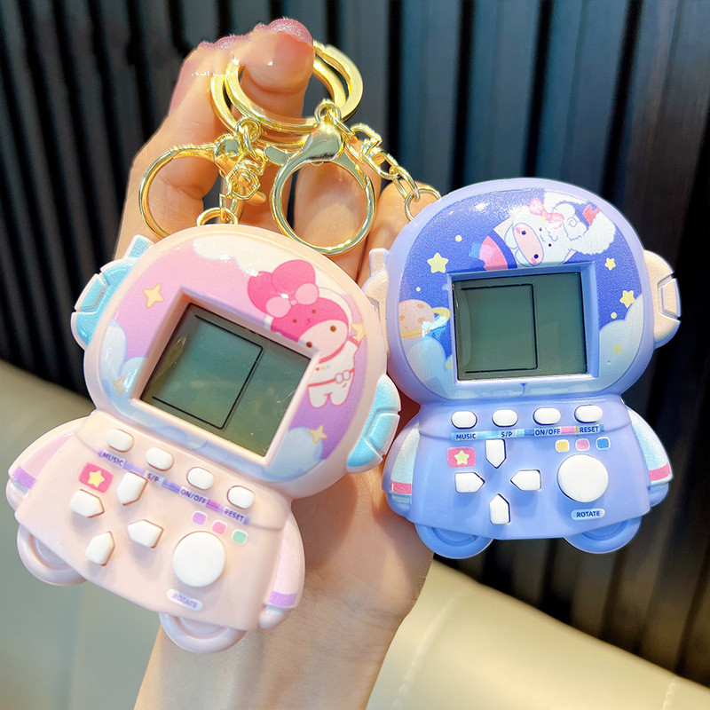 การ์ตูน ซานริโอ นักบินอวกาศเกมคอนโซลพวงกุญแจ/มือถือมินิของเล่นจี้ของขวัญขนาดเล็ก
