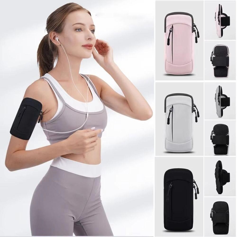 JARREDIW Running Mobile Phone Arm Bag, PU Waterproof Running Phone Holder, Running Arm Holder Large capacity Elastic Vertical Armband Sports Phone Case Smartphone Accessories