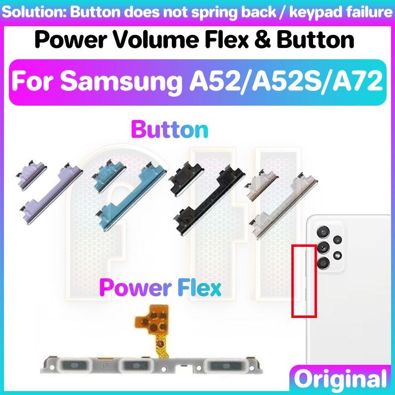 ปุ่มปรับระดับเสียงไฟ Flex สําหรับ samsung a52 a52s A72 สวิทช์เปิด OFF Key Mute Volume ปุ่มควบคุมริบบิ้น Flex Cable