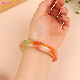 Nfph> หยกแท้ หยกธรรมชาติ สีเขียว หยก สร้อยข้อมือ กําไลข้อมือ สําหรับผู้หญิง ของขวัญ แฟนสาว ใหม่