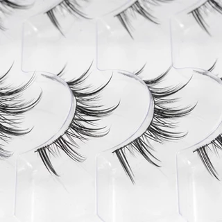 BACK2LIFE 8 คู่ Little Devil Full Strip Lashes, ธรรมชาติดูหนาแน่นขนตาปลอม, Grafting Long Lasting Soft DIY Eye Lashes แต่งหน้า