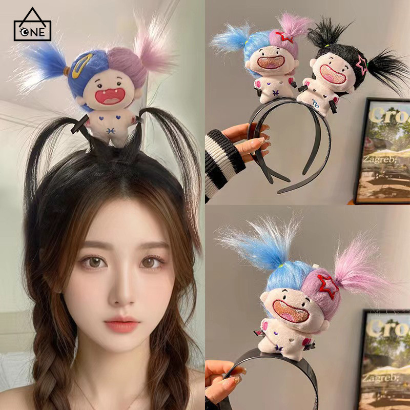 COD ที่คาดผมตุ๊กตาผมยาวDIYน่ารักสีสันสดใสความคิดสร้างสรรค์Y2Kหวานหน้าม้าเครื่องประดับผมสำหรับผู้หญิงของขวัญ-a.one