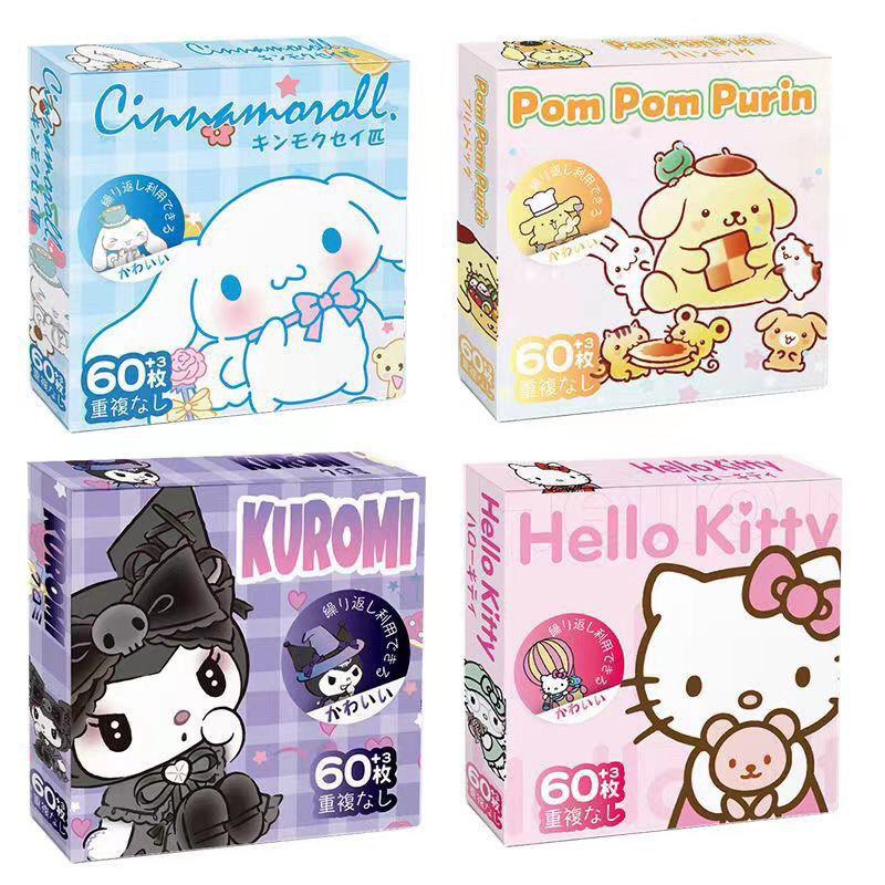 SANRIO สติกเกอร์ ลายการ์ตูนคิตตี้ ซานริโอ้ คุโรมิ สําหรับตกแต่งแล็ปท็อป แก้วน้ํา การ์ด 60 ชิ้น