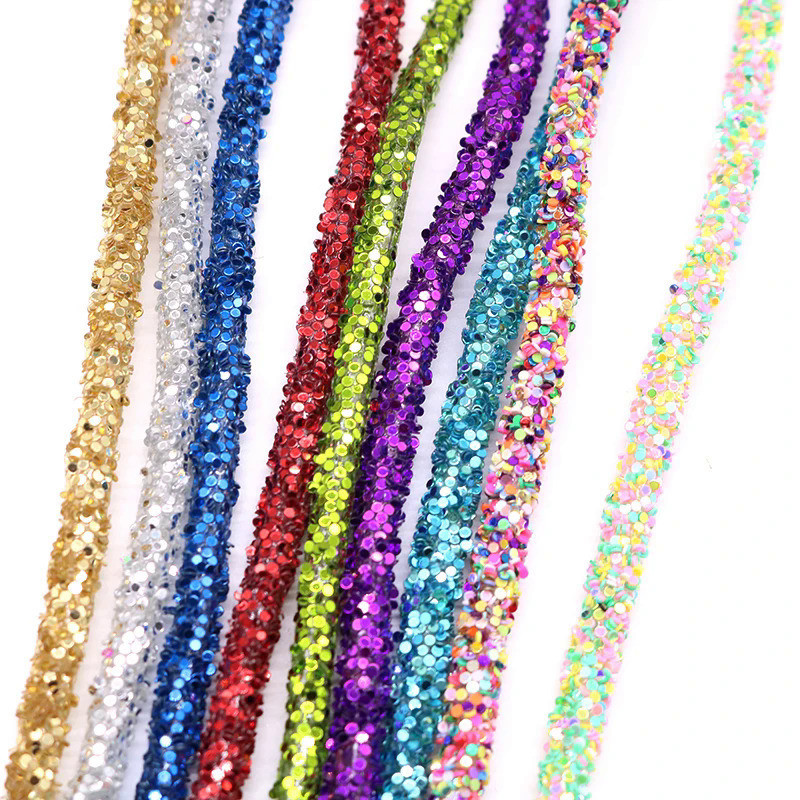 1yard 6mm Resin Glitter Rope Tube Cord Sequin Trimming DIY Jewelry Bracelet Necklace Garment Shoes P