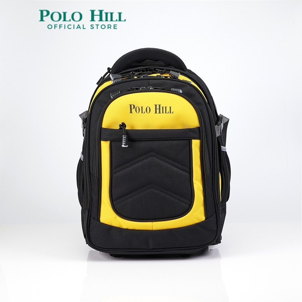 Polo HILL กระเป๋าเป้สะพายหลัง กระเป๋าเดินทาง ความจุขนาดใหญ่ 18 นิ้ว กันน้ํา 2 ล้อ สําหรับผู้ชาย PHTB-18