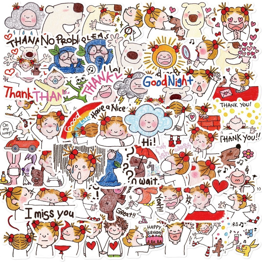 สติกเกอร์ PVC ลายการ์ตูน Coco Chan น่ารัก กันน้ํา สไตล์ญี่ปุ่น มี 60 ชิ้น