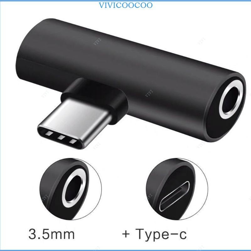 Vivi อะแดปเตอร์ USB C เป็นหูฟัง 3 5 มม. และที่ชาร์จ USB C เป็น Aux-Audio Dongle