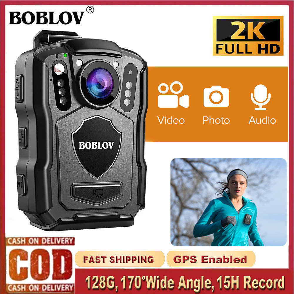 Boblov M5 2K Mini Body กล ้ อง GPS รถ Dashcam, HD 1440P IP67 กันน ้ ําตํารวจกระเป ๋ ากล ้ อง IR Night Vision Action กล ้ อง Anti-drop, 170°เครื ่ องบันทึกเสียงวิดีโอมุม