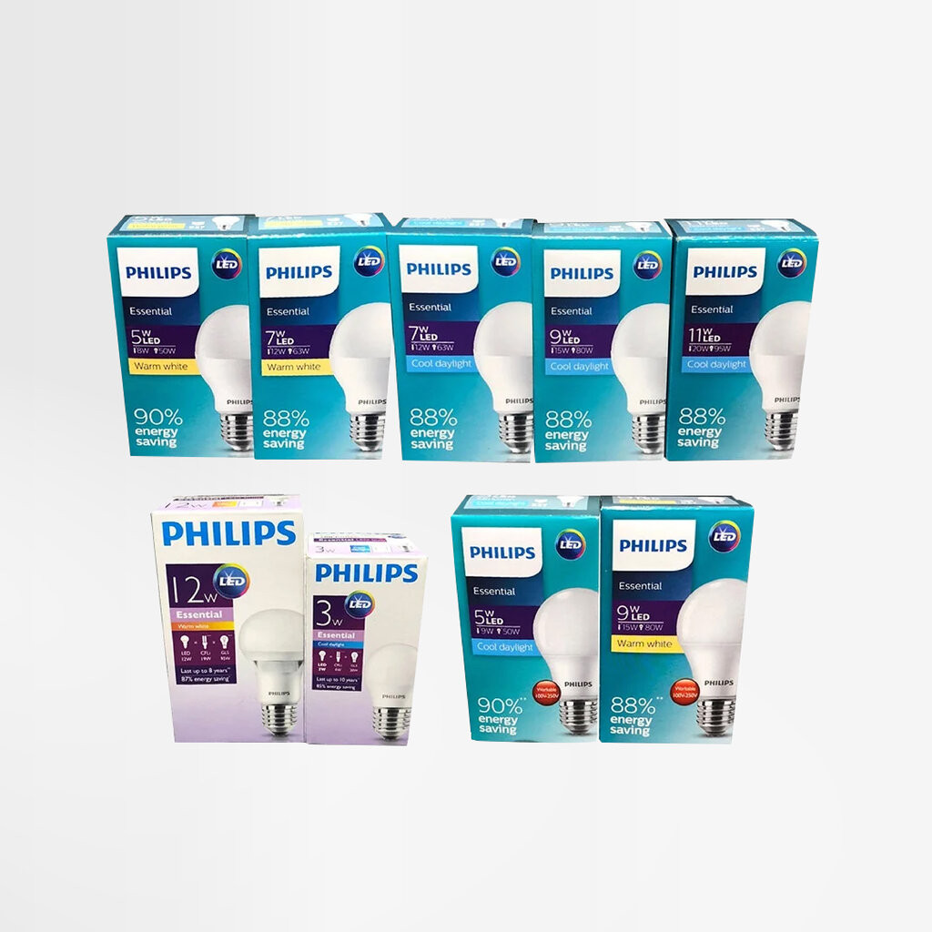 หลอด LED Philips Essential 3W 5W 7W 9W 11W แสง Warmwhite