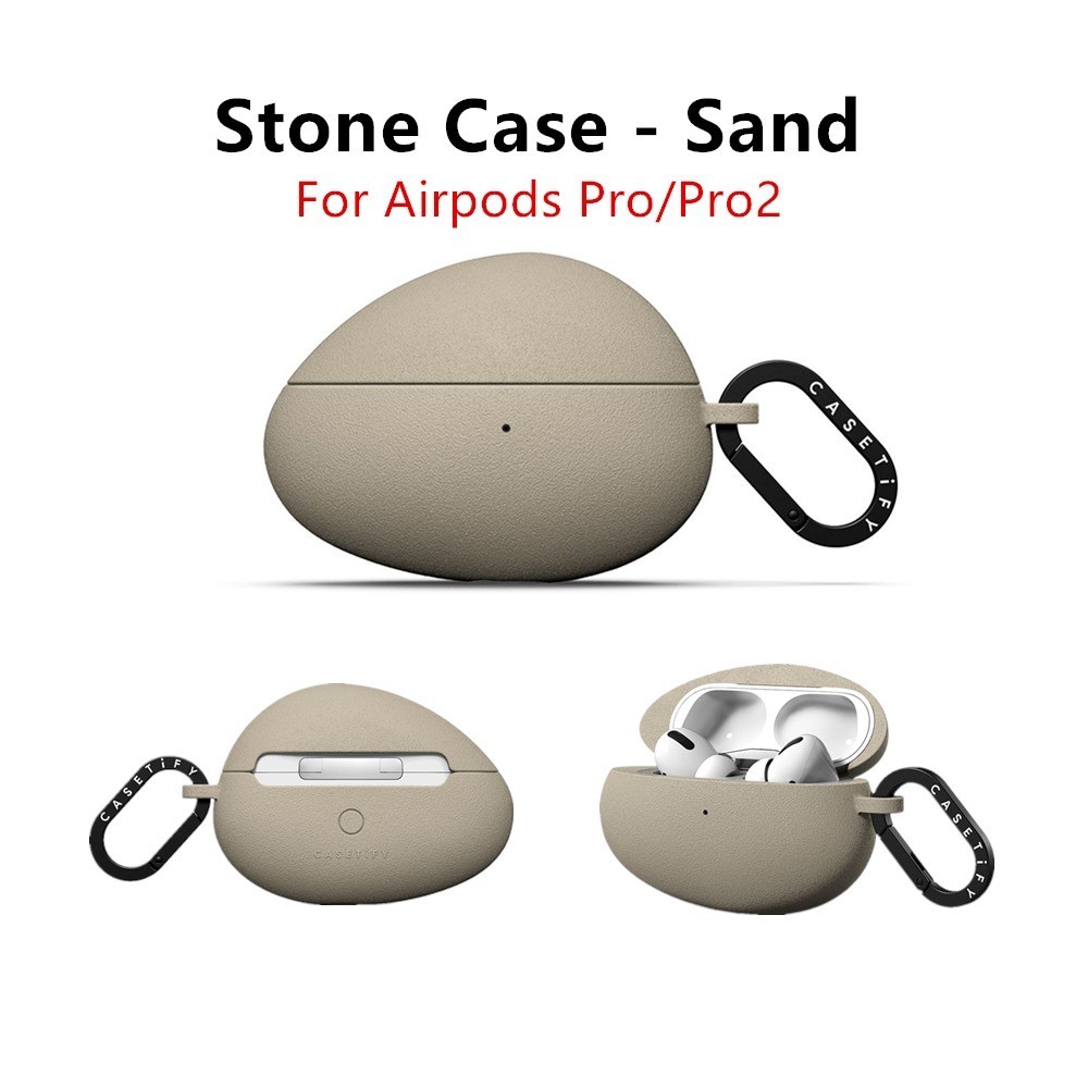 Casetifg เคสหูฟังซิลิโคน เนื้อแมตต์ กันกระแทก พร้อมพวงกุญแจ สําหรับ Airpods Pro 2