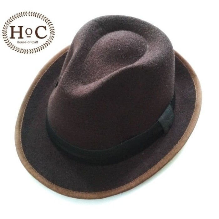 ✨ -Houseofcuff หมวก Fedora สีน้ําตาล FEDORA HAT LAKEN
