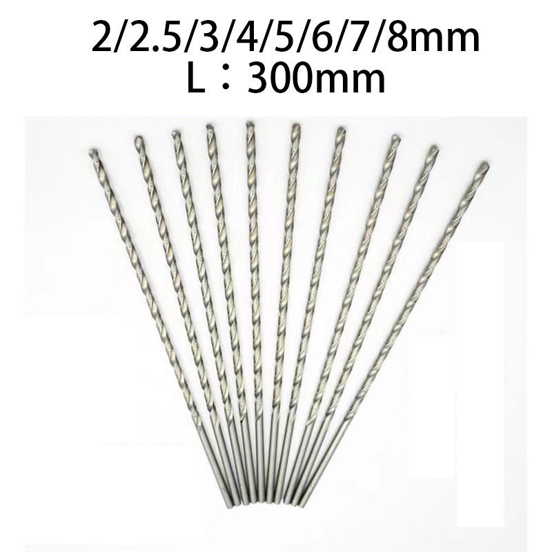 ดอกสว่านเจาะเหล็กยาวพิเศษ ดอกสว่าน HSS ดอกสว่านยาว ดอกสว่านเจาะเหล็ก 2-8mm*300 มม. สําหรับงานไม้