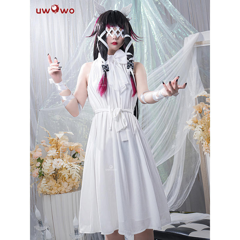 Uwowo Genshin Impact: Columbina Fatui Harbingers Damselette Snezhnaya เครื่องแต่งกายคอสเพลย์