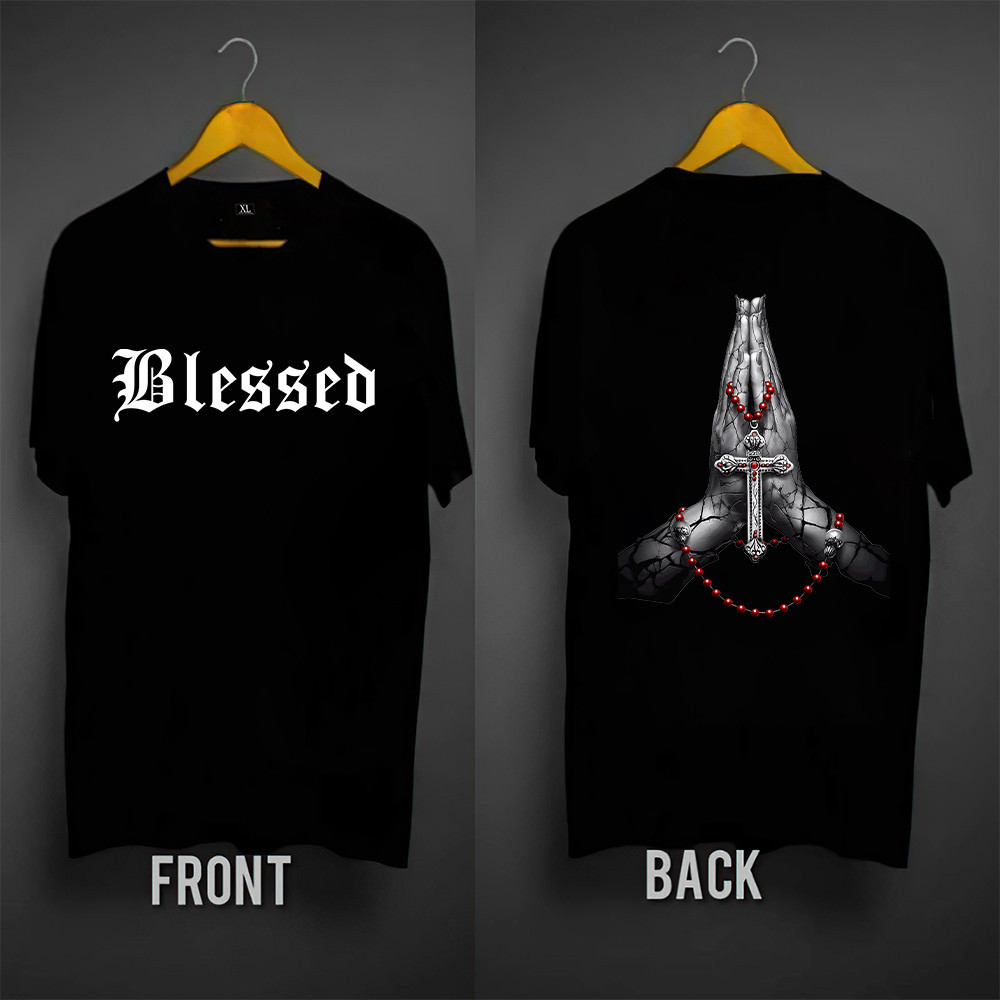 Blessed CLOTHING pray เสื้อยืดแฟชั่นผ้าฝ้าย