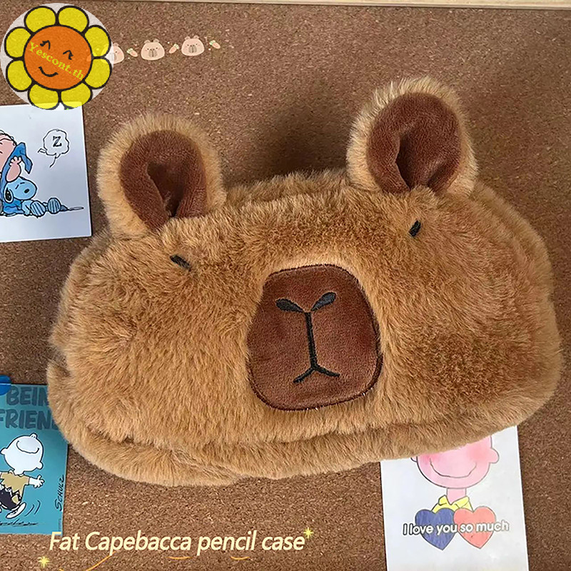 Yescont น ่ ารัก Kawaii ขนาดใหญ ่ ความจุ Capybara ปากกากระเป ๋ าการ ์ ตูนตลกแฟชั ่ น Capybara ตุ ๊ กตาดินสอกระเป ๋ าอุปกรณ ์ โรงเรียนของขวัญวันเกิด TH