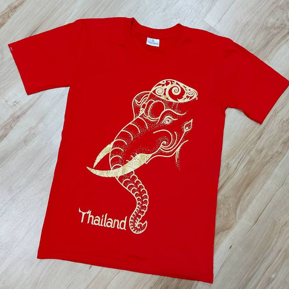 2024สื้อยืดคอกลมผู้ใหญ่ผ้าคอตตอน งานสกรีนลายช้างไทยแลนด์ อก34 ถึง 46 ใส่ได้ทั้งชายและหญิง Children's T-shirt