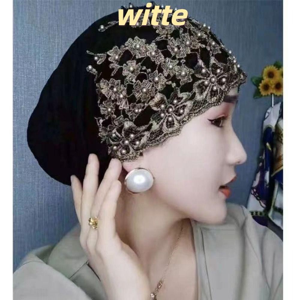 Witte หมวกผ้าโพกหัว ผ้าไนล่อน ปักลาย แฟชั่น 7 สี สําหรับชาวมุสลิม อิสลาม