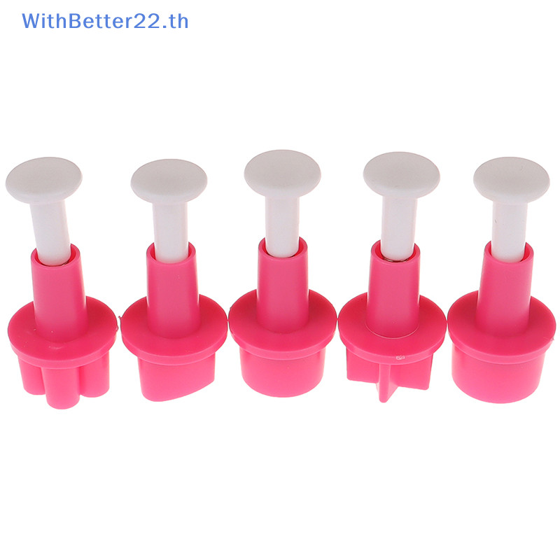 Withbetter 5 ชิ ้ นเครื ่ องตัดคุกกี ้ แม ่ พิมพ ์ เค ้ กปุ ่ มดาวพลัมหัวใจบิสกิตFondantแสตมป ์ แม ่ พิมพ ์ TH