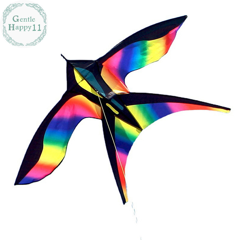 Gentlehappy ขนาดใหญ ่ Rain Bird Kits พร ้ อมสายจับผ ้ าไนลอน Swallow Kite Bird Kites TH