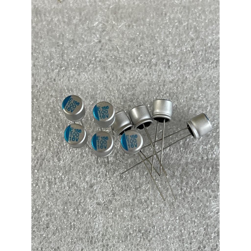 C100uF 16vขนาด 5x5mm. มินิ สีเงินแถบฟ้า/10ชิ้น/50ชิ้น/100ชิ้น C100UF 16v. C100uF 16v C100uf16v