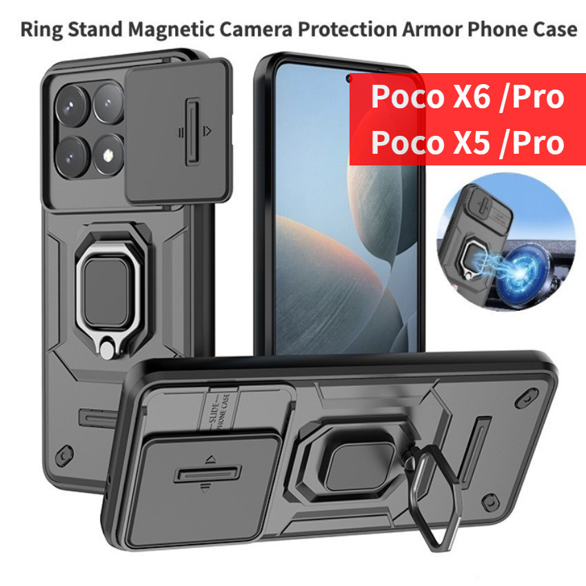 สําหรับ Xiaomi PocoX6 Poco X6 Pro X6Pro 5G 2024 X6 เคสโทรศัพท์ PocoX6 PocoX6Pro รองรับ Hard PC Shock