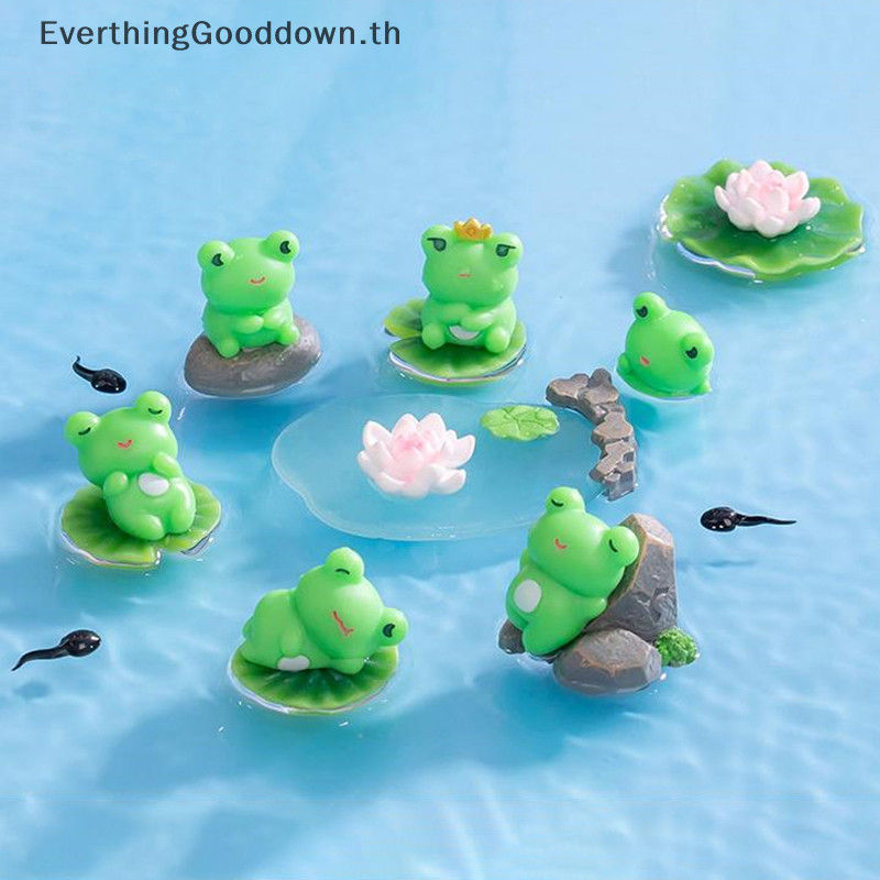 Ever การ์ตูนน่ารักกบหัตถกรรมเครื่องประดับอุปกรณ์เสริมสัตว์รุ่นกบ Figurines สําหรับงานฝีมือตกแต่งบ้านน่ารักเรซิ่น Garden Pond ภูมิทัศน์ตกแต่ง TH