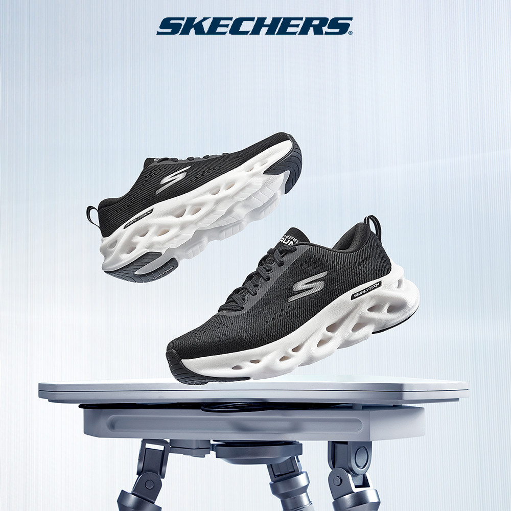 Skechers สเก็ตเชอร์ส รองเท้า ผู้หญิง Good Year GOrun Hyper Burst Swirl Tech Shoes - 128791-BKW