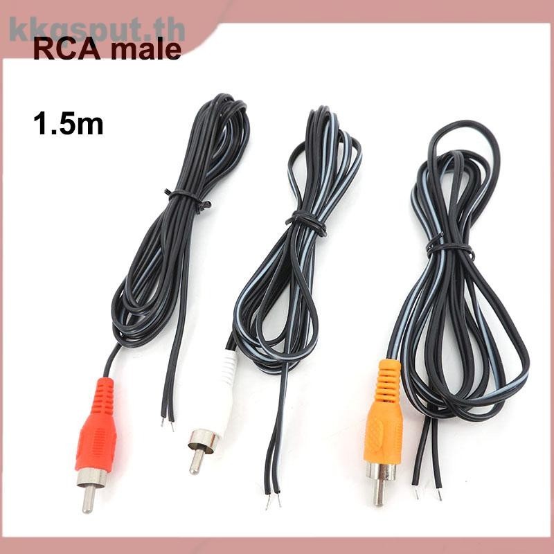 3x1.5m 2pinรถRcaชายสีแดงสีดําสีขาวเสียงปลั๊กสายAvเดี่ยววิดีโอลําโพงขยายลวดตะกั่วDIYสายซ่อมTHK2