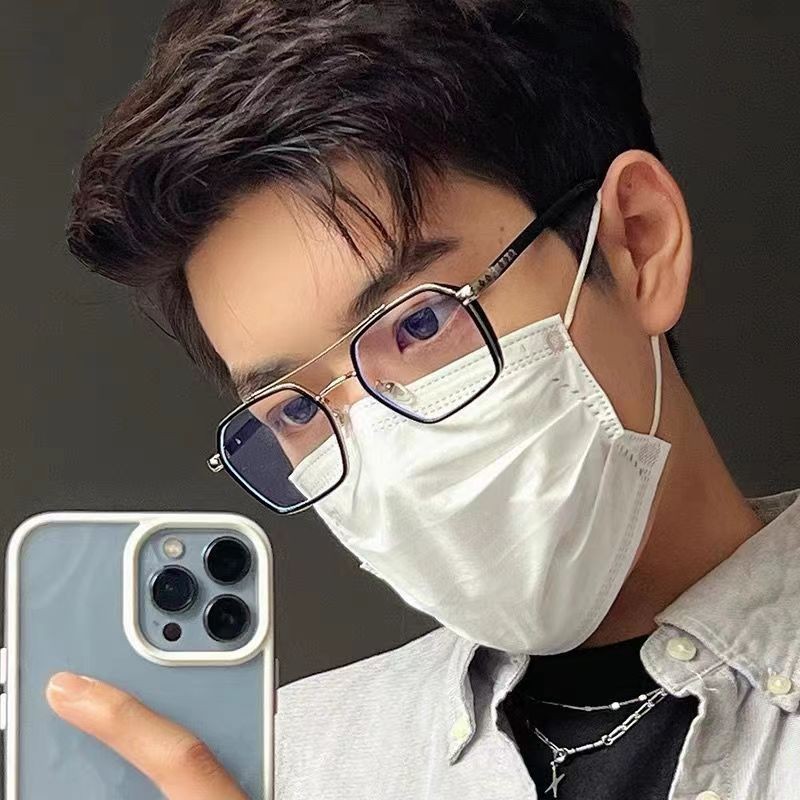 แฟชั่นสไตล์เกาหลีแว่นตาเกรดสําหรับผู้ชายป้องกันแสงสีฟ้าป้องกันรังสีนักบินวินเทจที่เรียบง่ายแว่นอ่านหนังสือเดิมขนาดใหญ่เปลี่ยนเลนส์สายตา เอสพีจี106 - รูปที่ 6