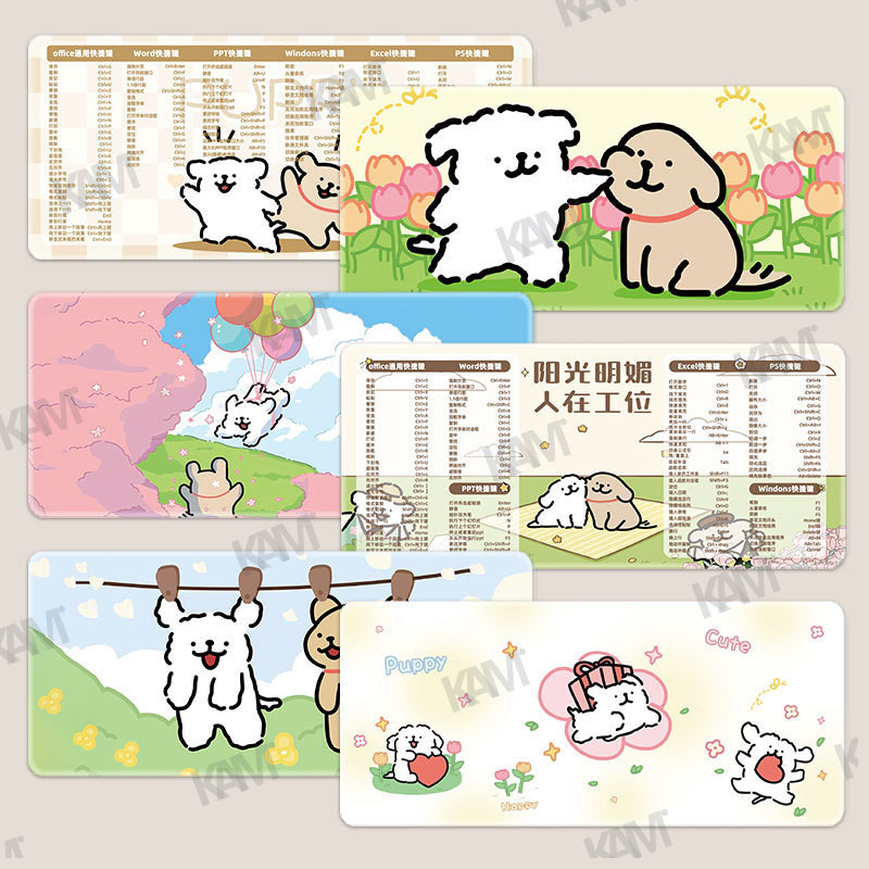 Kam Mousepad ลูกสุนัขเรียบง่ายเกาหลี Matese แผ่นรองเมาส์สําหรับเล่นเกมขนาดใหญ่ 800mmx300mm แผ่นรองเมาส์คอมพิวเตอร์กันน้ํา HD พิมพ์สําหรับแล็ปท็อปพีซี
