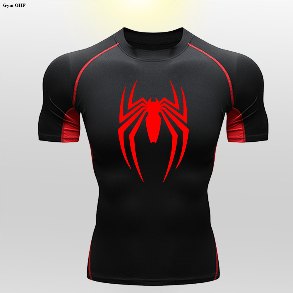 ใหม่เสื้อรัดกล้ามเนื้อแมงมุมสําหรับเด็กผู้ชาย,เสื้อยืดสปอร์ตแขนยาวแบบแห้งเร็วและระบายอากาศได้สําหรับฝึกซ้อมและยิม