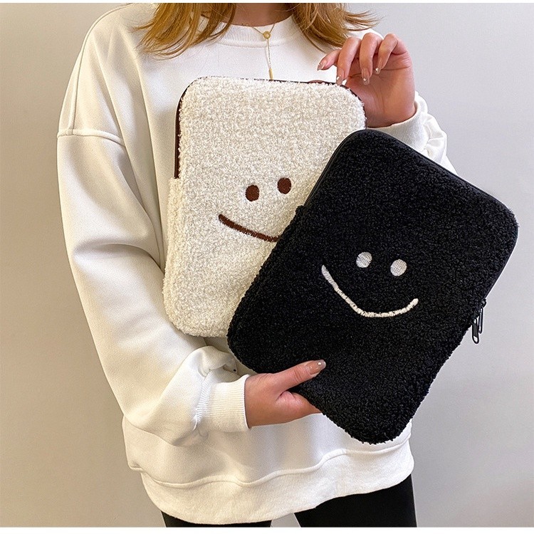 Plush Smiley Liner Bag 10/11inch Tablet Bag 13inch Laptop Bag