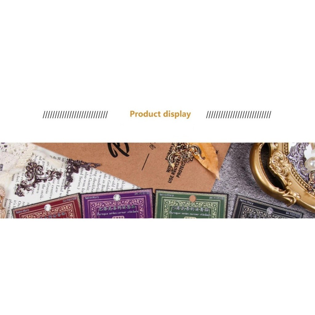 Jianwu 24 แผ ่ น Baroque Series Vintage Hollow มุมวัสดุ Collage สติกเกอร ์ Creative DIY Journal Scrapbooking เครื ่ องเขียน - รูปที่ 6