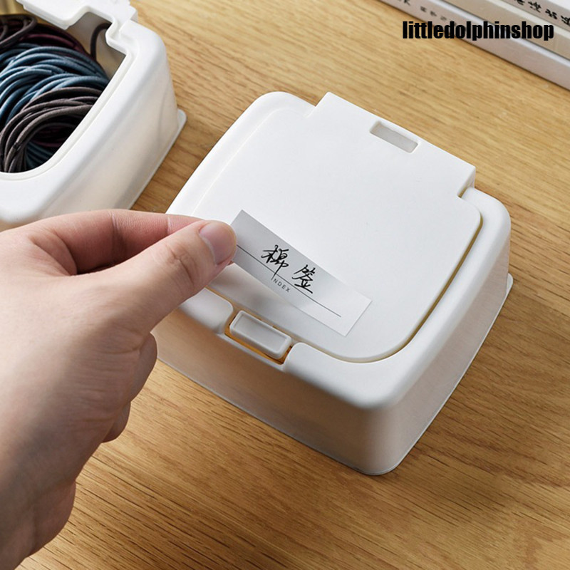 (gq999.th)ผ้าฝ้าย Pad Storage สําลีเก็บสไตล์ญี่ปุ่นพลิกเปิดกล่องเก็บ Mini กล่องเก็บป้าย