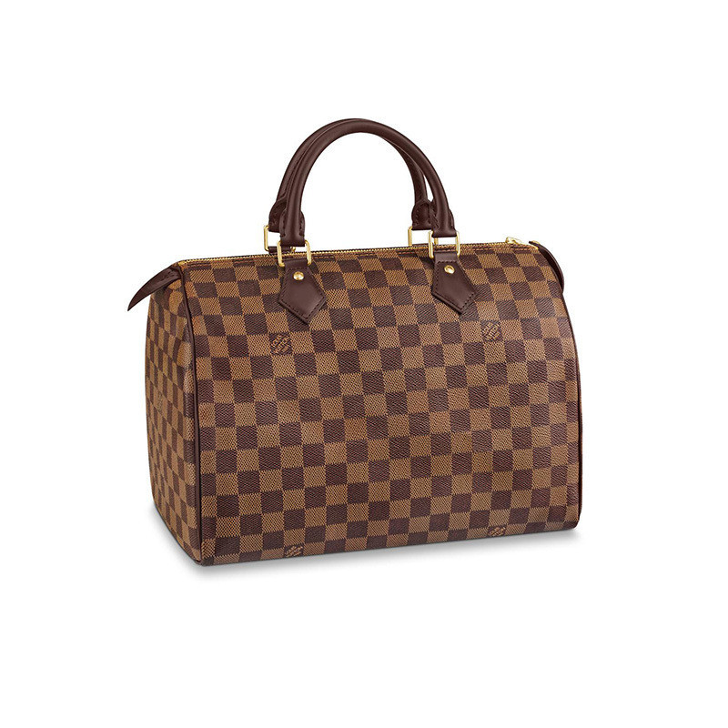 Louis Vuitton LV กระเป ๋ าผู ้ หญิง SPEEDY 30 Prestige Checkerboard มือถือบอสตันกระเป ๋ า N41367 M41108