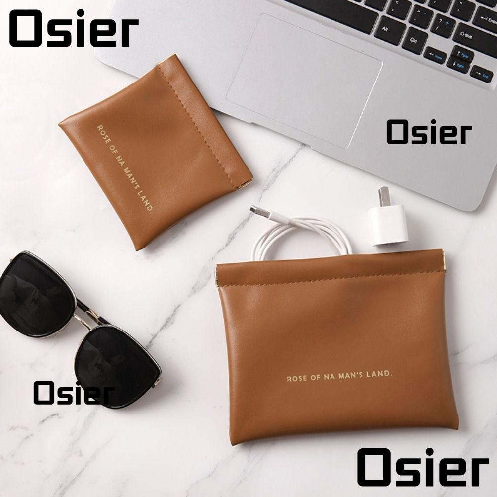 Osier1 กระเป๋าจัดระเบียบเครื่องสําอาง, กระเป๋าแต่งหน้าลิปสติกพกพาขนาดเล็ก, กระเป๋าเก็บของสําหรับเดินทาง PU เรียบง่ายผู้หญิงเด็กผู้หญิง