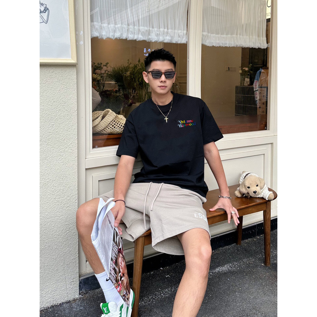 15391ใช่ เทรนด์ฤดูร้อนพิมพ์แฟชั่นลําลองคู่กีฬาเสื้อยืดลําลอง