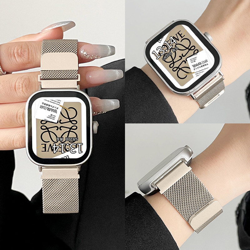 สายนาฬิกาโลหะแม ่ เหล ็ กสําหรับ Xiaomi Redmi นาฬิกา 4 สร ้ อยข ้ อมือนาฬิกาอัจฉริยะ Milanese Loop สายรัดข ้ อมือสแตนเลสเปลี ่ ยน