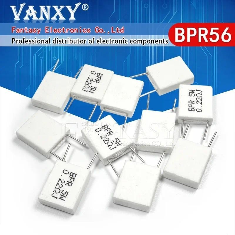 10pcs BPR56 5W 0.001 0.1 0.15 0.22 0.25 0.33 0.5 โอห์มตัวต้านทานซีเมนต์เซรามิกที่ไม่ใช่อุปนัย 0.1R 0.15R 0.22R 0.25R 0.33R 0.5R ส่วนประกอบอิเล็กทรอนิกส์